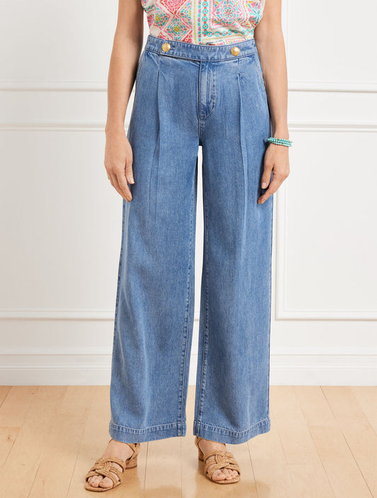 Talbots WIDE LEG TROUSER JEANS - NAOMI WASH
