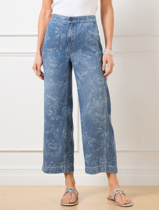 Talbots WIDE CROP JEANS - OCEAN FLORA