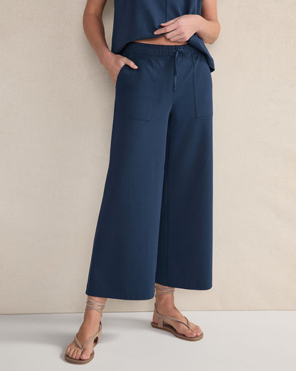 Talbots ORGANIC COTTON INTERLOCK WIDE LEG CROPPED PANTS