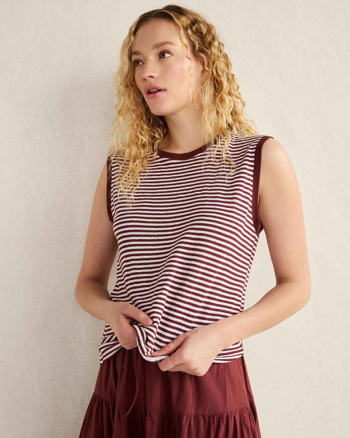 GARNET MLTI SIMPLE STRIPE,XS,Misses