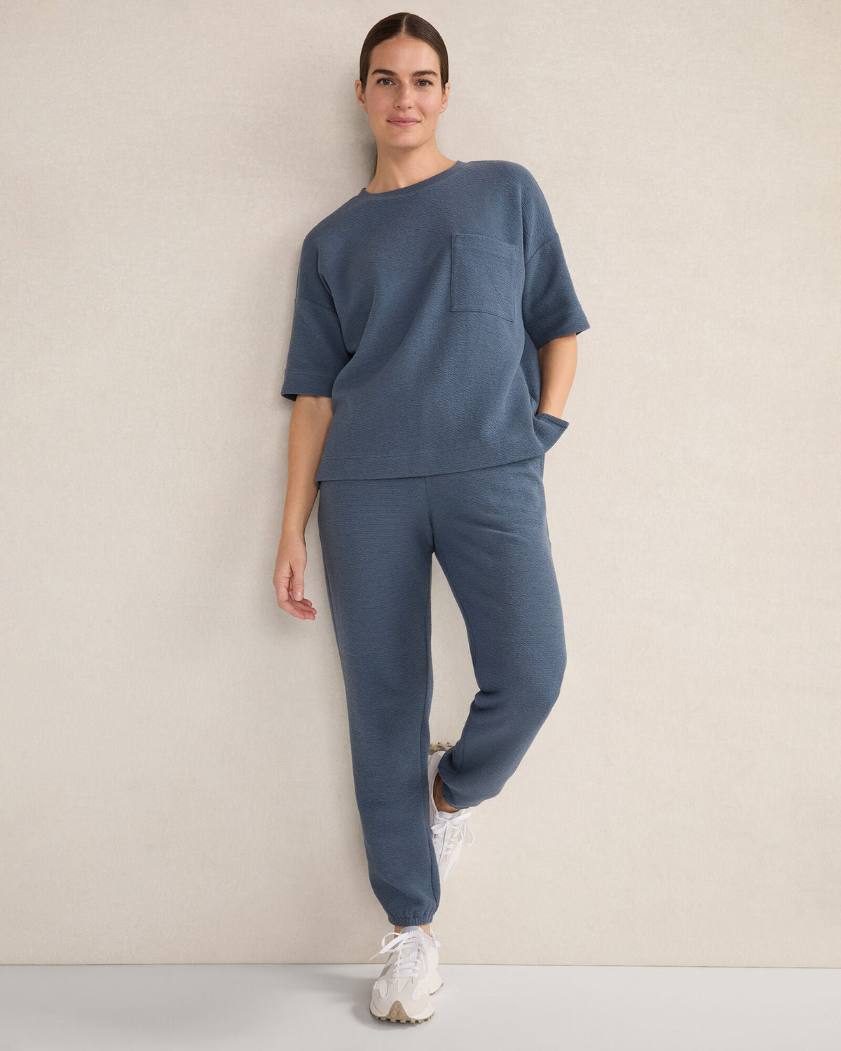 Talbots COTTON BLEND TEXTURED CREWNECK TEE