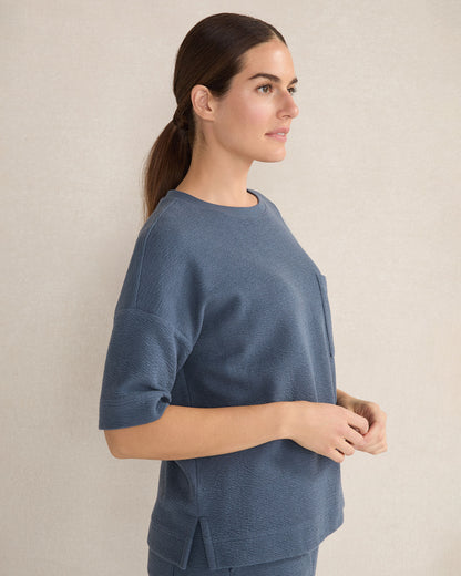 Talbots COTTON BLEND TEXTURED CREWNECK TEE