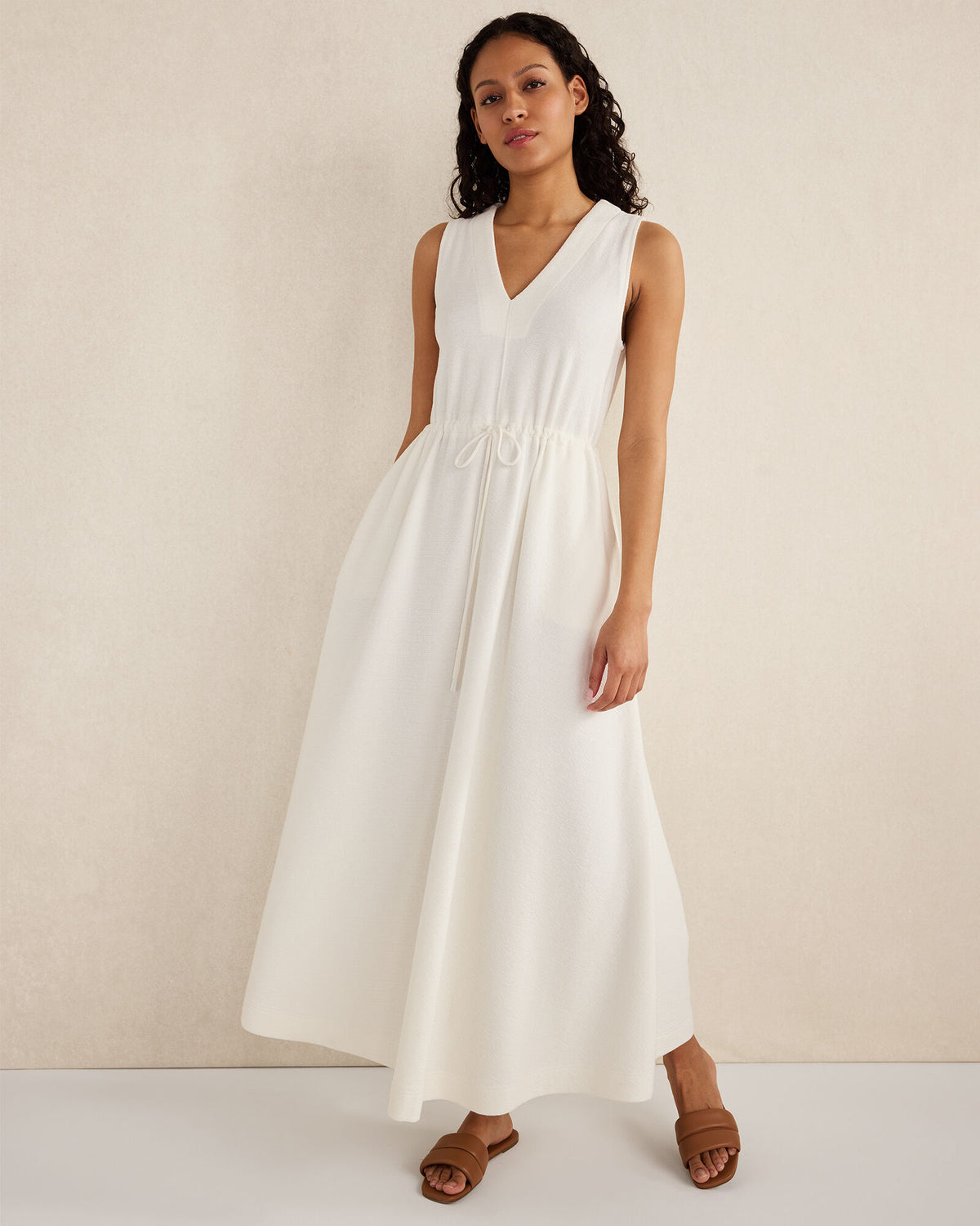 Talbots COTTON BLEND TEXTURED MIDI DRESS