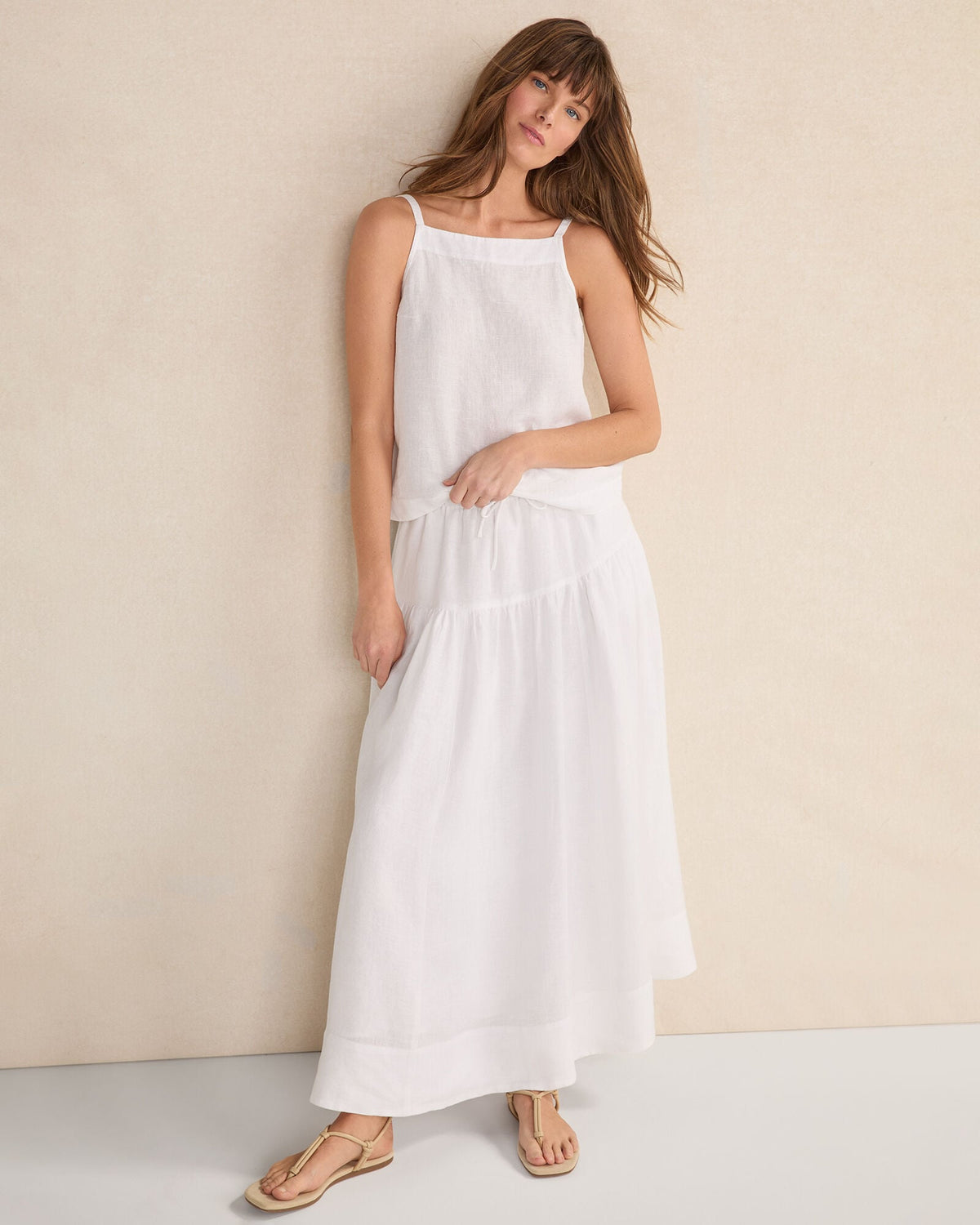 Talbots LINEN SQUARE NECK TANK TOP