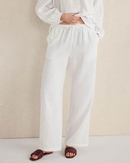 Talbots ORGANIC COTTON GAUZE STRAIGHT LEG PANTS