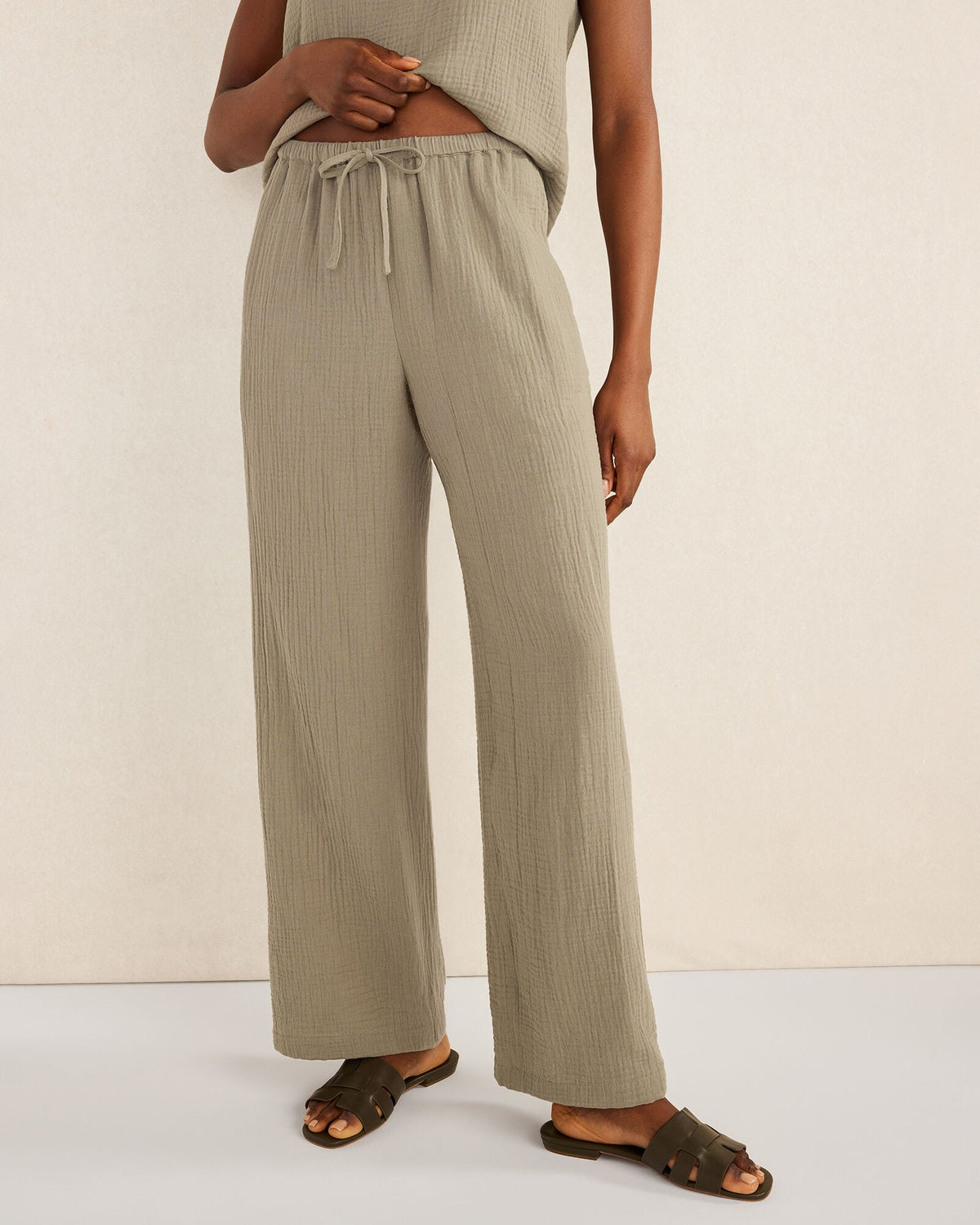 Talbots ORGANIC COTTON GAUZE STRAIGHT LEG PANTS