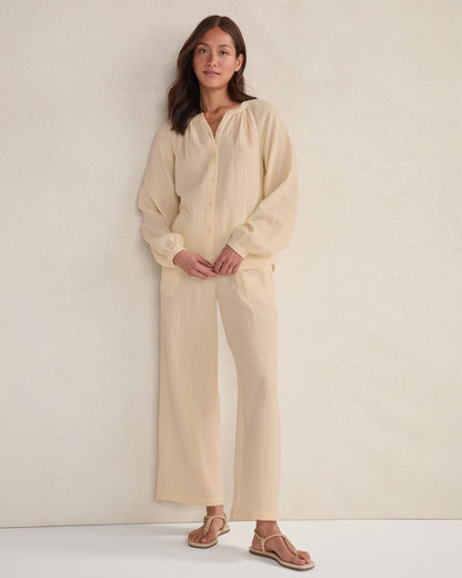 Talbots ORGANIC COTTON GAUZE STRAIGHT LEG PANTS