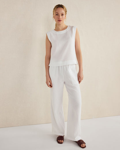 Talbots ORGANIC COTTON GAUZE STRAIGHT LEG PANTS