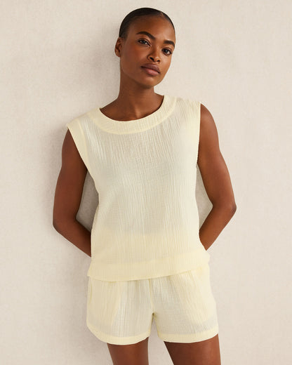 Talbots ORGANIC COTTON GAUZE TANK TOP