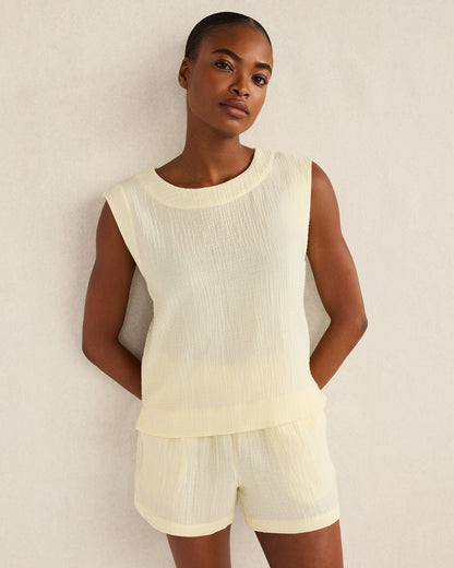 Talbots ORGANIC COTTON GAUZE TANK TOP