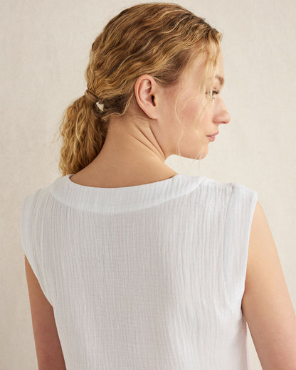 Talbots ORGANIC COTTON GAUZE TANK TOP