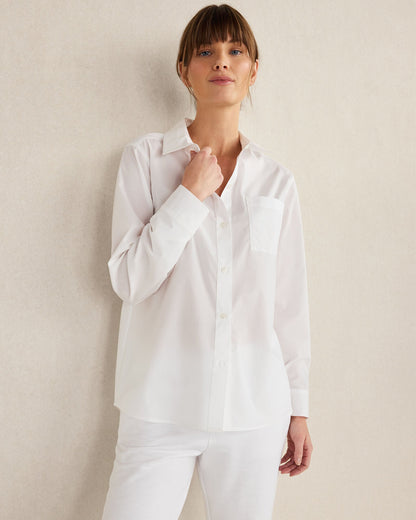 Talbots ORGANIC COTTON POPLIN BUTTON DOWN TOP