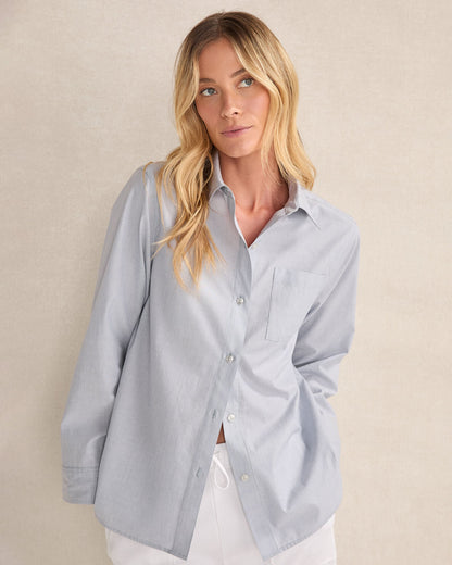Talbots ORGANIC COTTON POPLIN BUTTON DOWN TOP