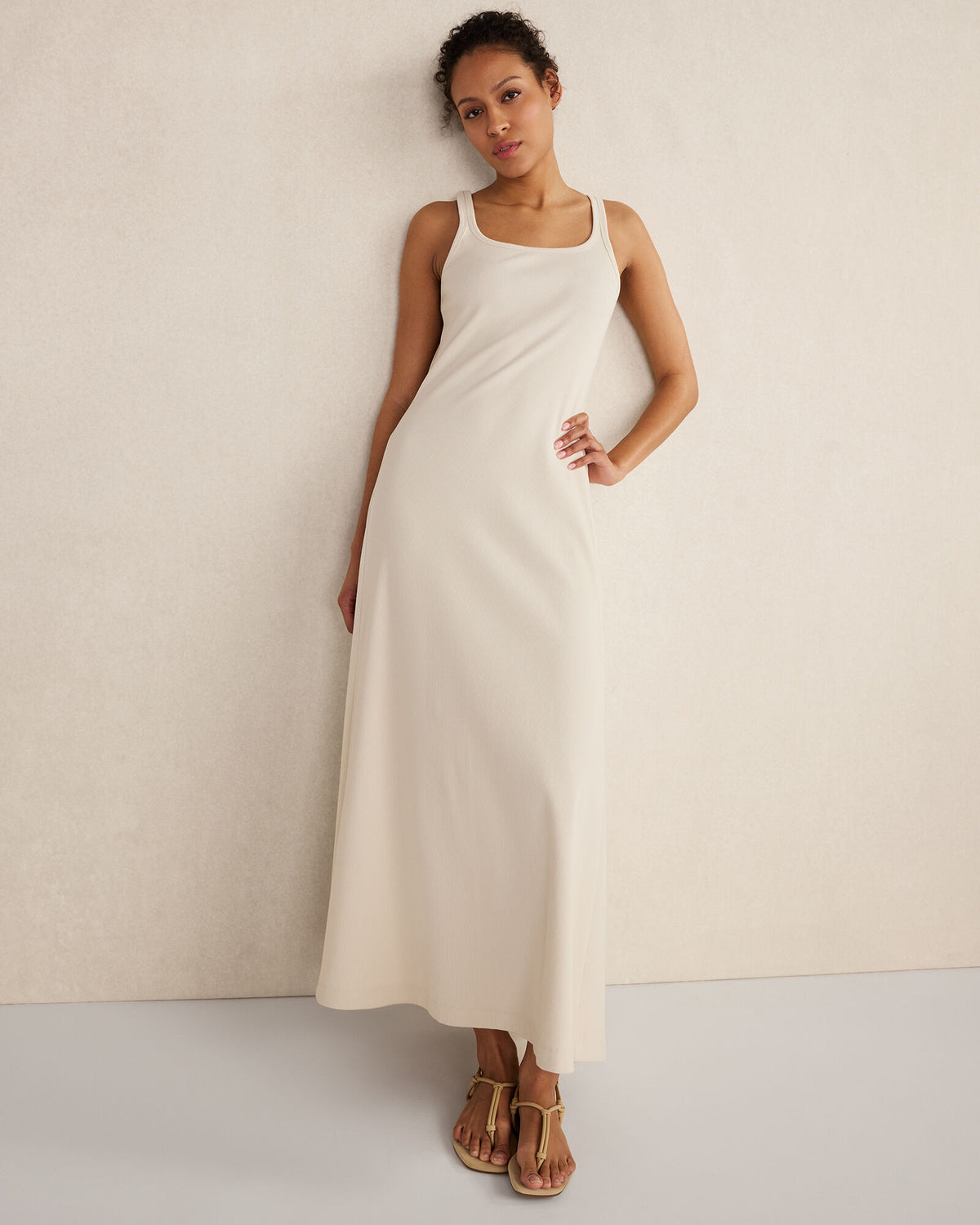 Talbots ORGANIC COTTON RIB KNIT MAXI DRESS
