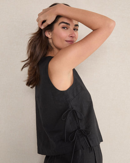 Talbots ORGANIC COTTON LINEN SIDE TIE TANK