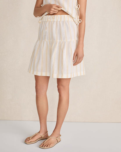 Talbots ORGANIC COTTON LINEN TIERED SKIRT
