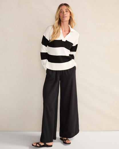 Talbots ORGANIC COTTON CRINKLE GAUZE WIDE LEG PANTS