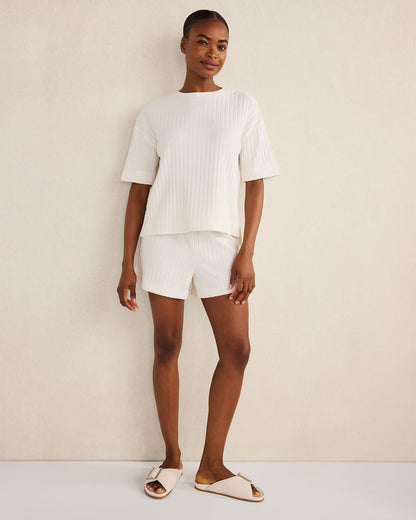 Talbots COTTON WIDE RIB SHORT SLEEVE TOP