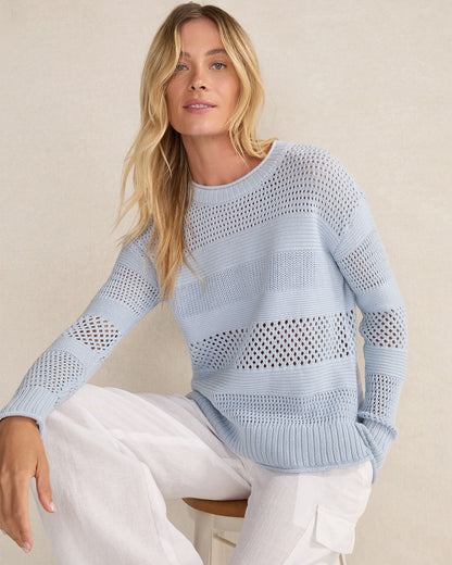 Talbots ORGANIC COTTON OPEN STITCH CREWNECK SWEATER