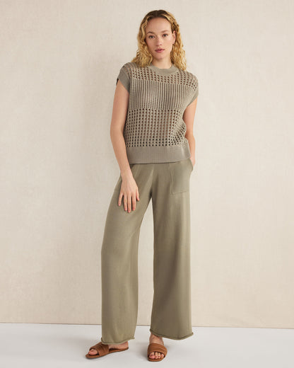 Talbots ORGANIC COTTON OPEN STITCH SHORT SLEEVE SWEATER