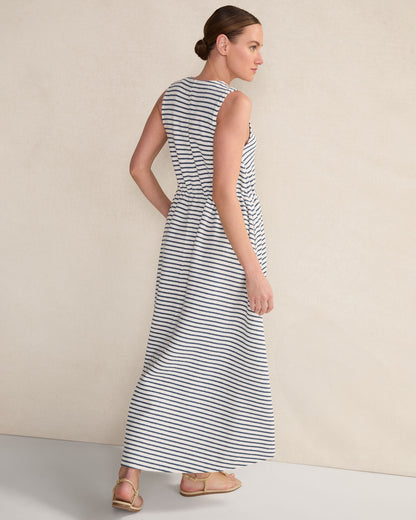 Talbots COTTON BLEND TEXTURED STRIPE MIDI DRESS