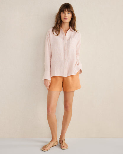 Talbots LINEN STRIPED BOXY SHIRT