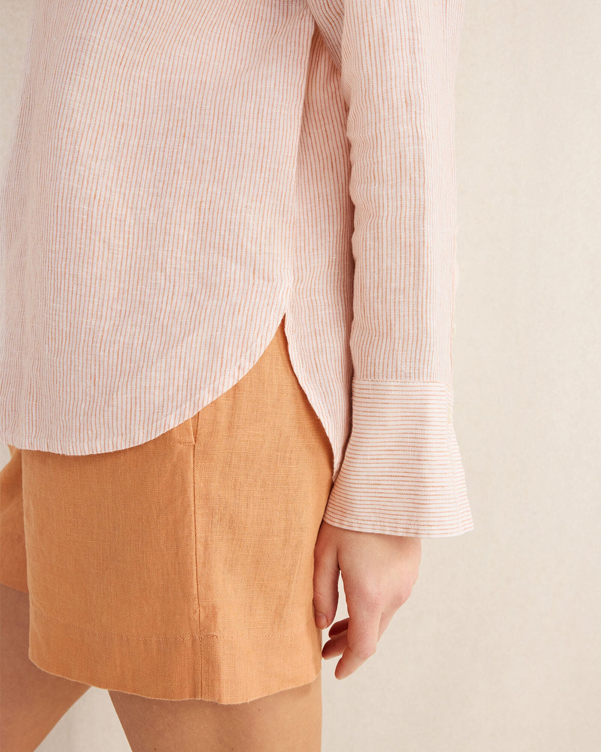 Talbots LINEN STRIPED BOXY SHIRT
