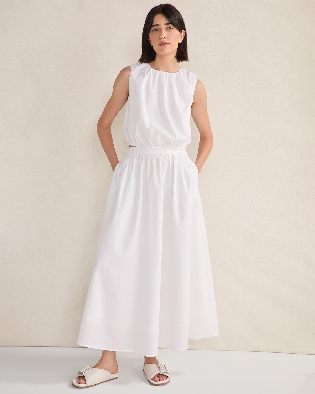 Talbots ORGANIC COTTON POPLIN MAXI SKIRT
