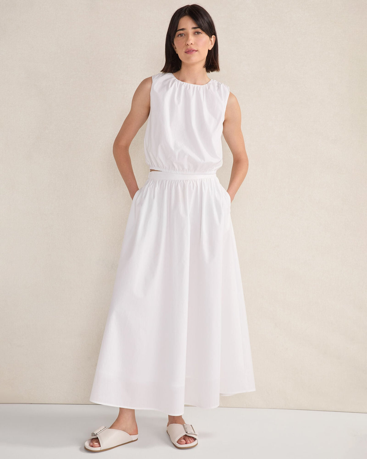 Talbots ORGANIC COTTON POPLIN MAXI SKIRT
