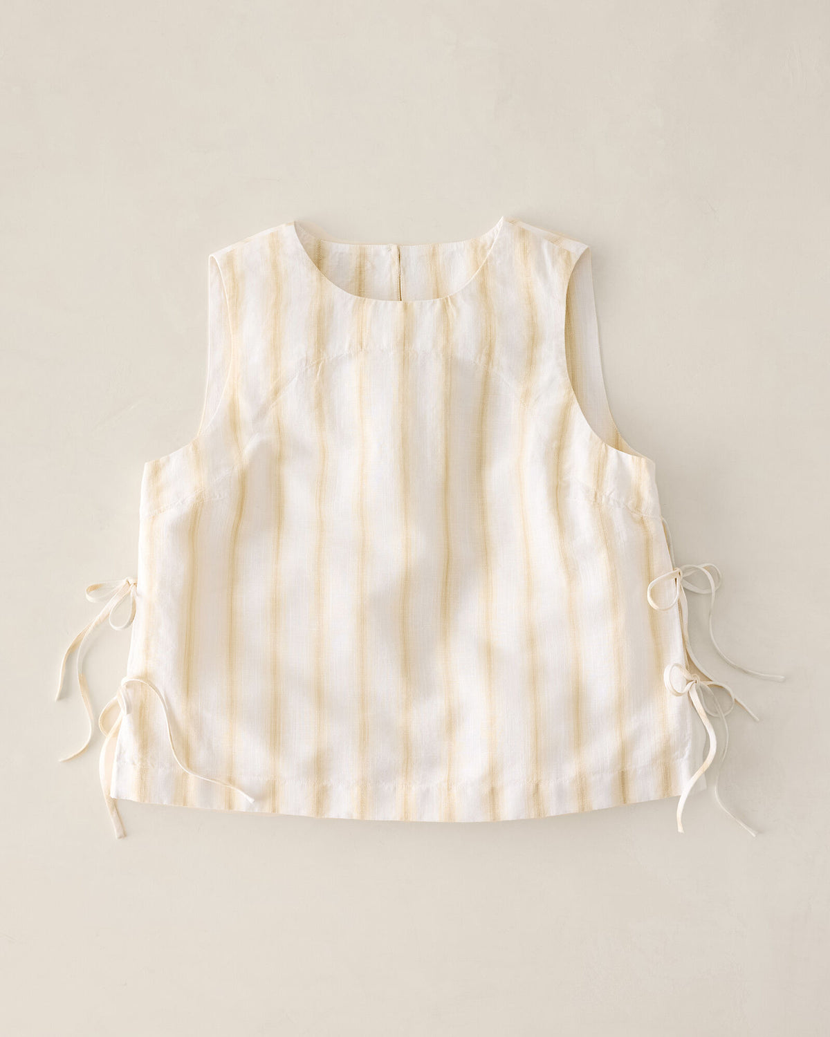 Talbots ORGANIC COTTON LINEN STRIPE SIDE TIE TANK