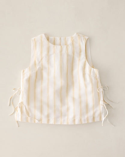 Talbots ORGANIC COTTON LINEN STRIPE SIDE TIE TANK