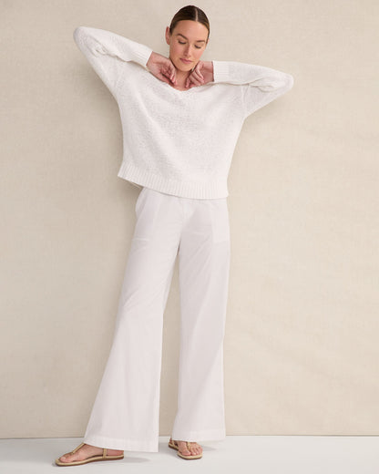 Talbots ORGANIC COTTON POPLIN WIDE LEG PANTS