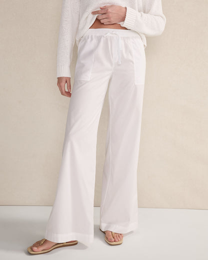 Talbots ORGANIC COTTON POPLIN WIDE LEG PANTS