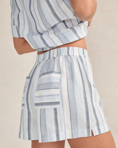 Talbots ORGANIC COTTON LINEN COASTAL STRIPE SLEEP SET