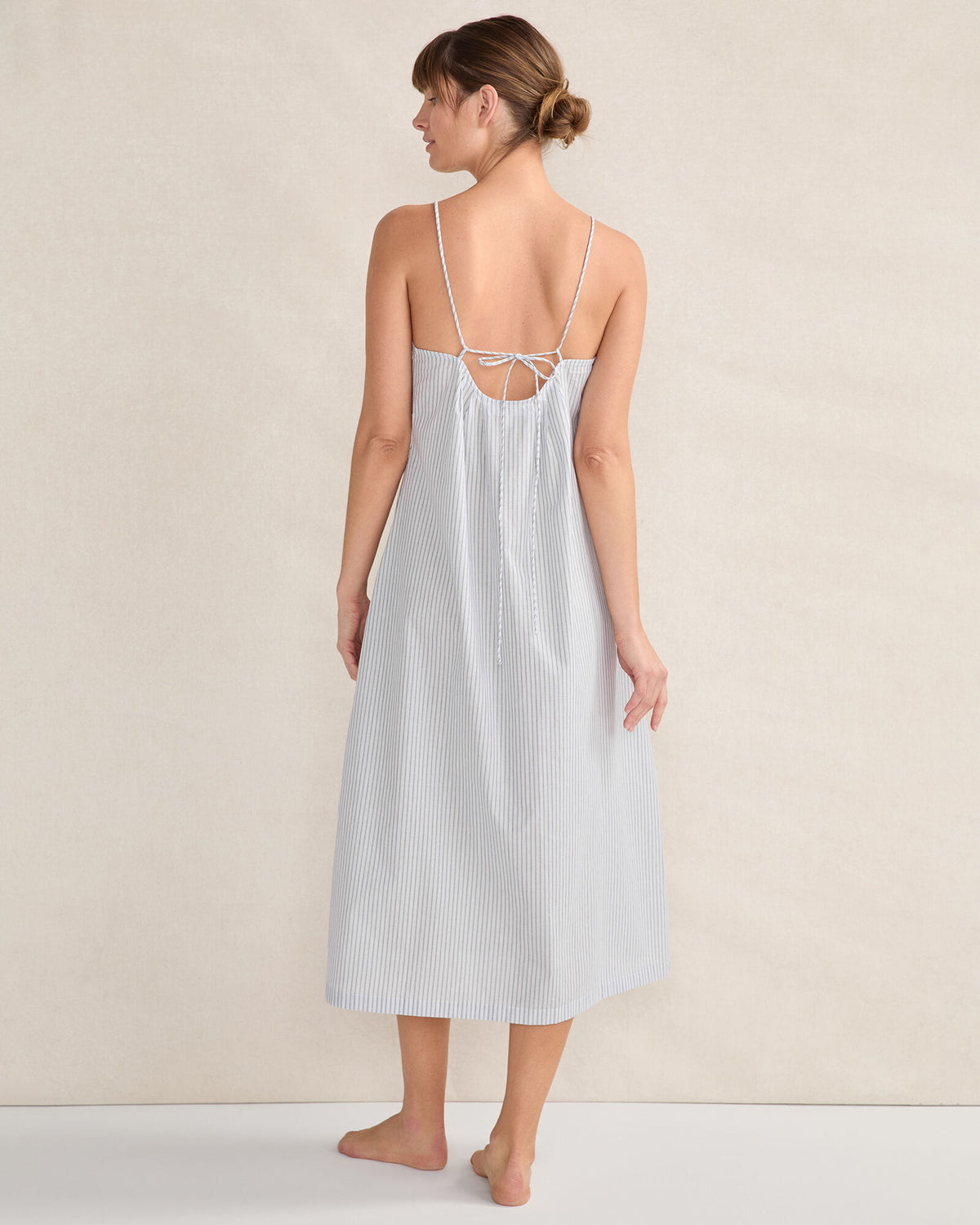 Talbots ORGANIC COTTON POPLIN DELICATE STRIPE SLEEP DRESS