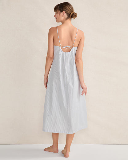 Talbots ORGANIC COTTON POPLIN DELICATE STRIPE SLEEP DRESS