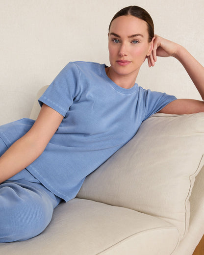 Talbots ORGANIC COTTON RIB KNIT SHORT SLEEVE TEE