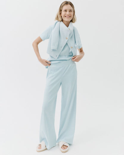 Talbots ORGANIC COTTON RIB KNIT WIDE LEG PANTS