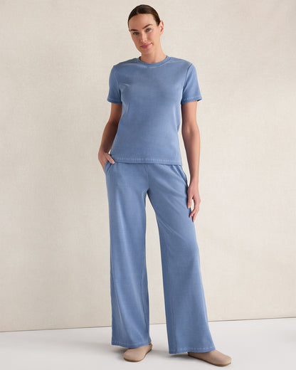 Talbots ORGANIC COTTON RIB KNIT WIDE LEG PANTS