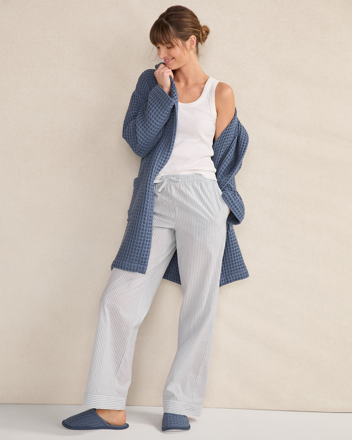 Talbots ORGANIC COTTON WAFFLE HOODED ROBE