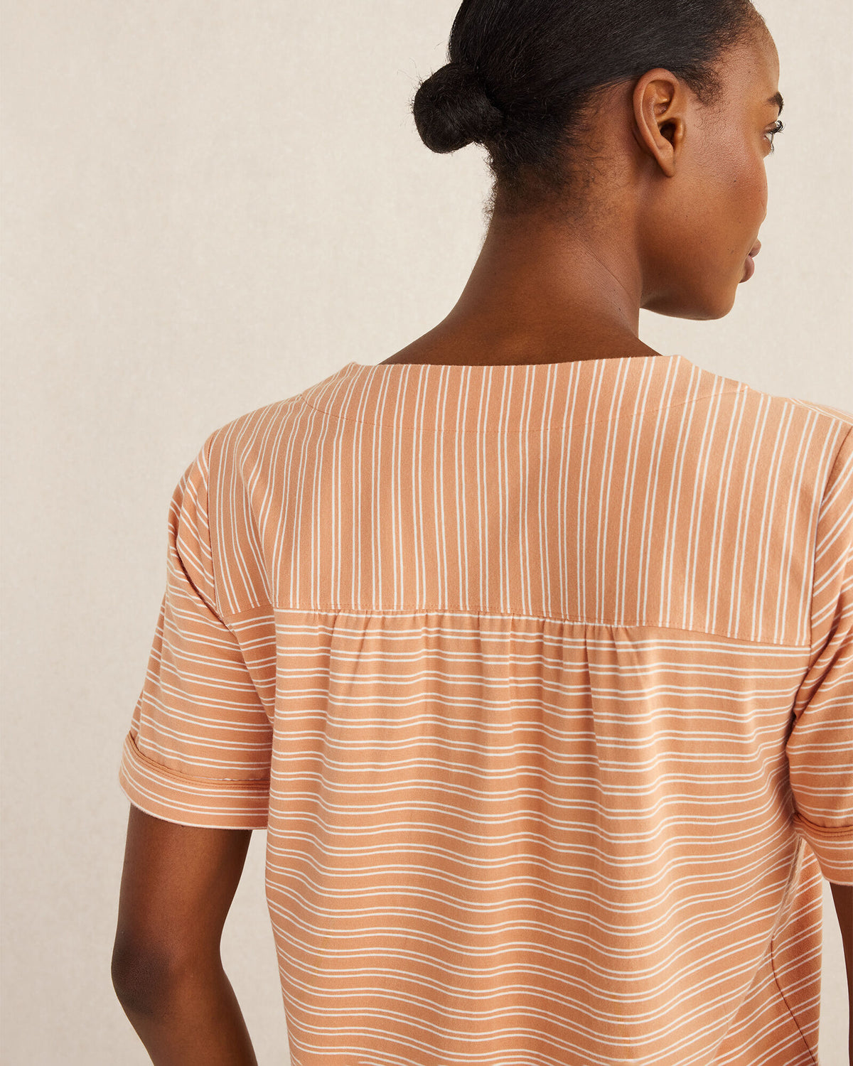 Talbots ORGANIC COTTON JERSEY STRIPED SHORT SLEEVE SLEEP TOP
