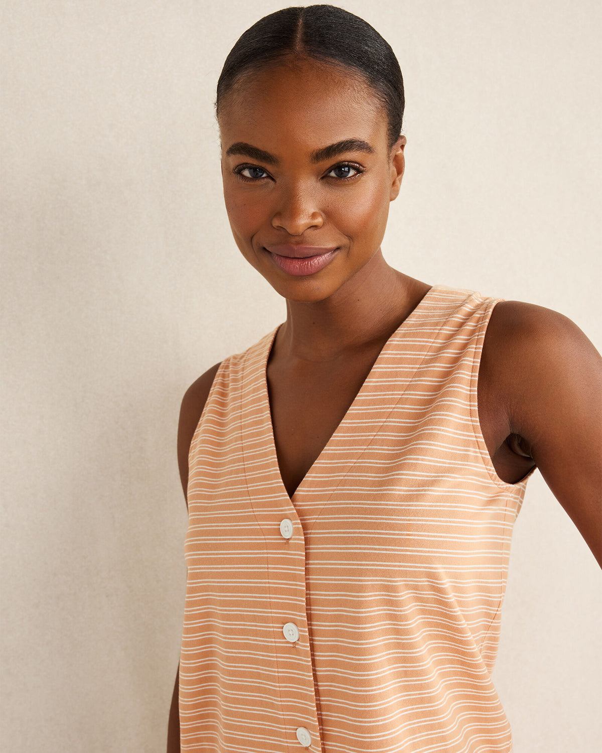 Talbots ORGANIC COTTON JERSEY STRIPED SLEEP TANK