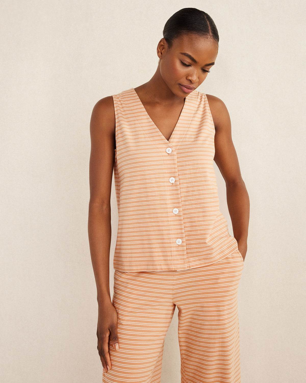 Talbots ORGANIC COTTON JERSEY STRIPED SLEEP TANK