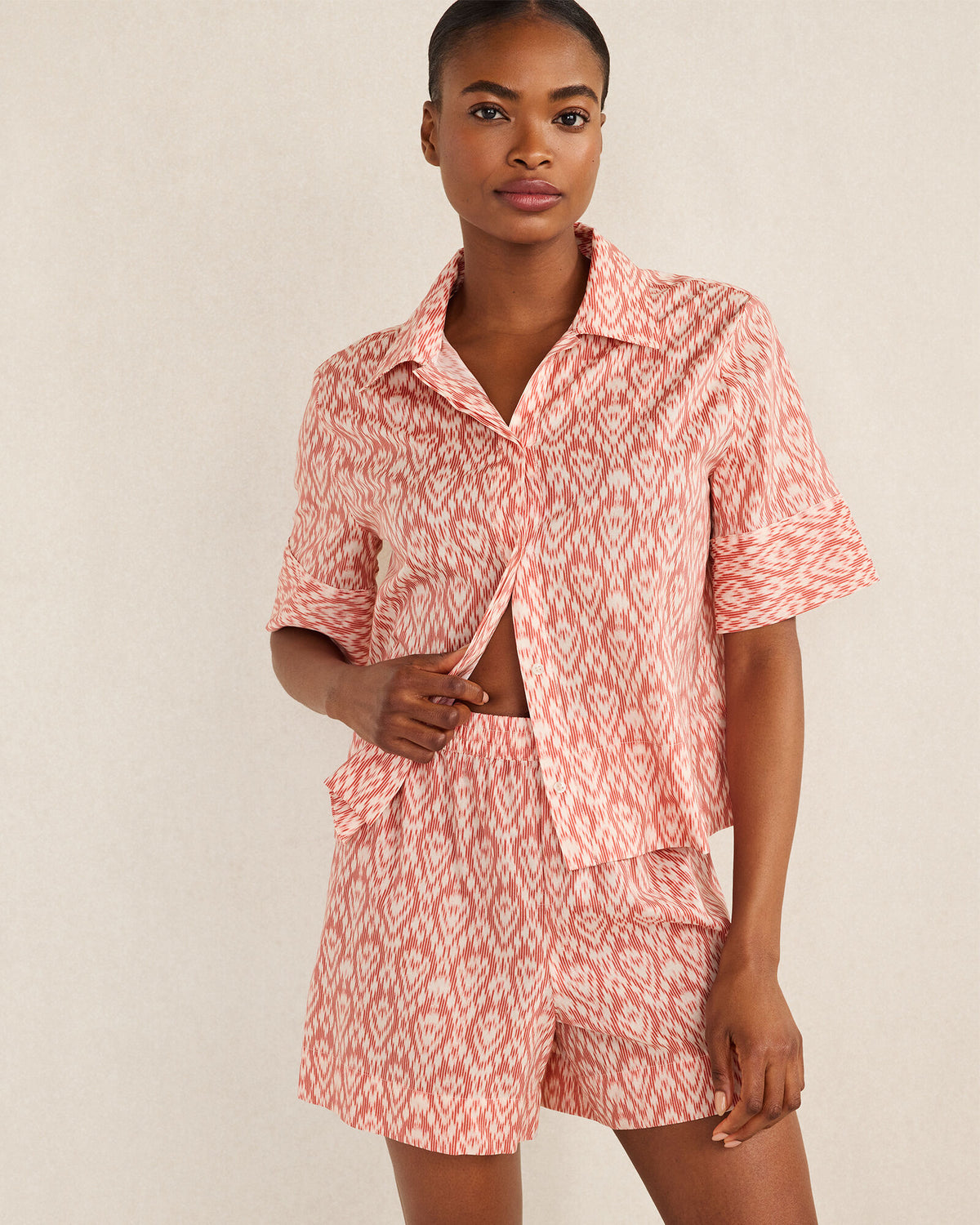 Talbots ORGANIC COTTON POPLIN IKAT SLEEP SET