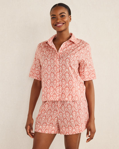 Talbots ORGANIC COTTON POPLIN IKAT SLEEP SET
