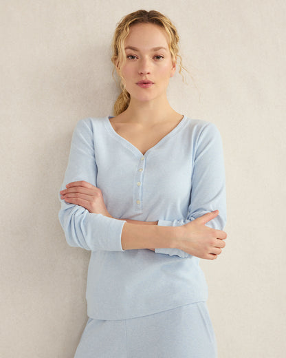 Talbots ORGANIC COTTON RIB KNIT HENLEY