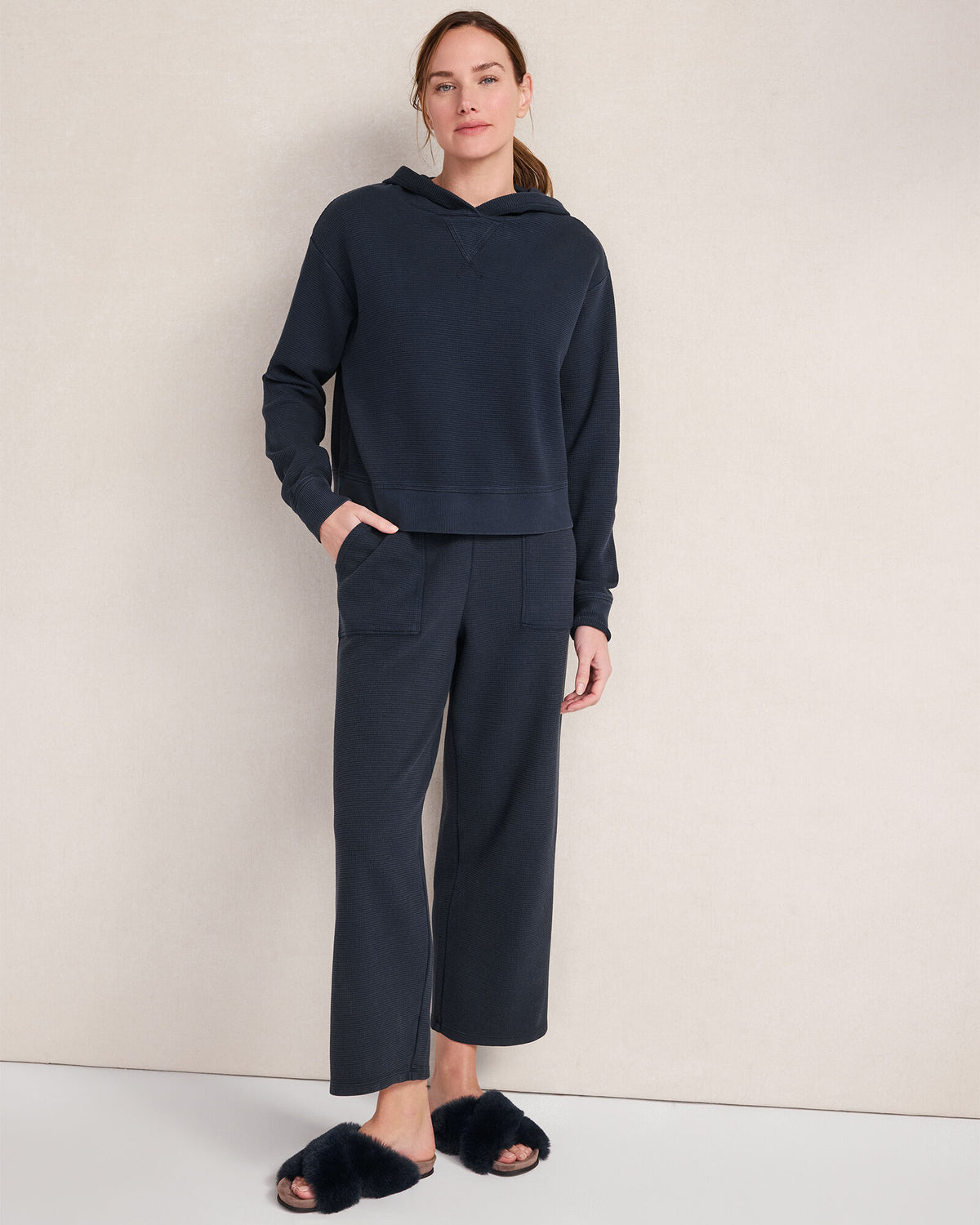 Talbots ORGANIC COTTON WAFFLE HOODIE