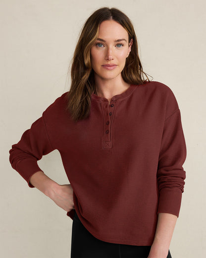 Talbots ORGANIC COTTON WAFFLE HENLEY