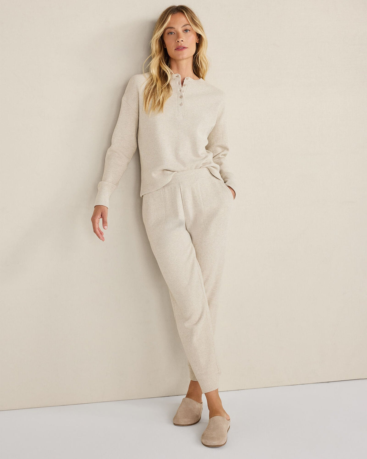 Talbots ORGANIC COTTON WAFFLE HENLEY