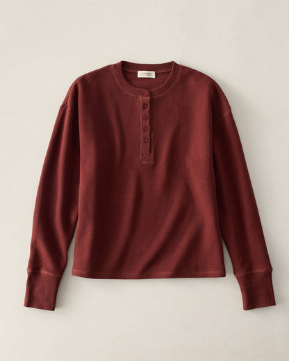 Talbots ORGANIC COTTON WAFFLE HENLEY